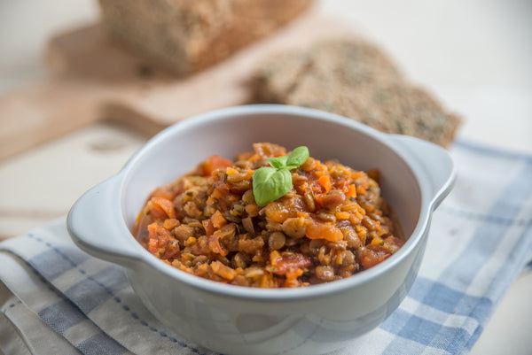 Lentils with Roasted Curry Tomatoes